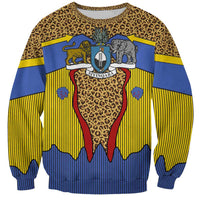 Swaziland Sweatshirt Coat of Arms Lion Elephant Shield Leopard Print Design