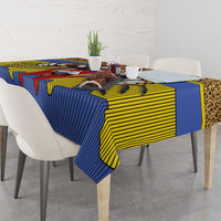 Swaziland Tablecloth Coat of Arms Lion Elephant Shield Leopard Print Design