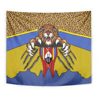 Swaziland Tapestry Coat of Arms Lion Elephant Shield Leopard Print Design