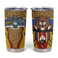 Swaziland Tumbler Cup Coat of Arms Lion Elephant Shield Leopard Print Design