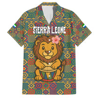 Sierra Leone Family Matching Puletasi and Hawaiian Shirt with Cute Lion Playing Djembe Drum and Tribal Pattern Design