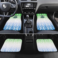 Sierra Leone Car Mats with Tribal Chimpanzee Design and Green Blue Gradient Pattern