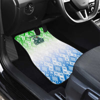 Sierra Leone Car Mats with Tribal Chimpanzee Design and Green Blue Gradient Pattern