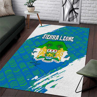 Sierra Leone Crest Area Rug with National Coat of Arms and Flag Colors
