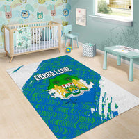 Sierra Leone Crest Area Rug with National Coat of Arms and Flag Colors