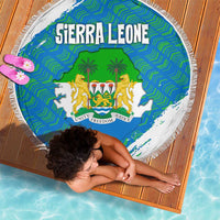 Sierra Leone Crest Beach Blanket with National Coat of Arms and Flag Colors