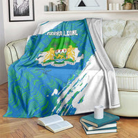 Sierra Leone Crest Blanket with National Coat of Arms and Flag Colors