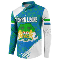 Sierra Leone Crest Button Sweatshirt with National Coat of Arms and Flag Colors
