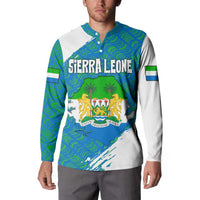 Sierra Leone Crest Button Sweatshirt with National Coat of Arms and Flag Colors