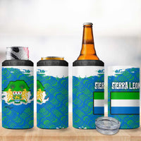 Sierra Leone Crest 4 in 1 Can Cooler Tumbler with National Coat of Arms and Flag Colors