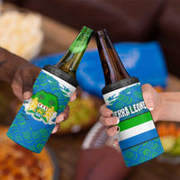 Sierra Leone Crest 4 in 1 Can Cooler Tumbler with National Coat of Arms and Flag Colors