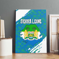 Sierra Leone Crest Canvas Wall Art with National Coat of Arms and Flag Colors