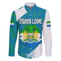 Sierra Leone Crest Family Matching Off The Shoulder Long Sleeve Dress and Hawaiian Shirt with National Coat of Arms and Flag Colors