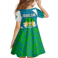 Sierra Leone Crest Family Matching Off Shoulder Short Dress and Hawaiian Shirt with National Coat of Arms and Flag Colors