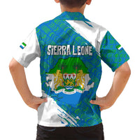 Sierra Leone Crest Family Matching Summer Maxi Dress and Hawaiian Shirt with National Coat of Arms and Flag Colors