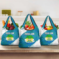 Sierra Leone Crest Grocery Bag with National Coat of Arms and Flag Colors