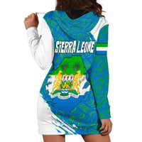 Sierra Leone Crest Hoodie Dress with National Coat of Arms and Flag Colors