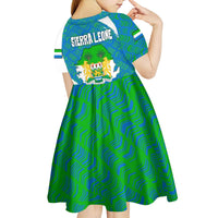 Sierra Leone Crest Kid Short Sleeve Dress with National Coat of Arms and Flag Colors