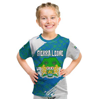 Sierra Leone Crest Kid T Shirt with National Coat of Arms and Flag Colors