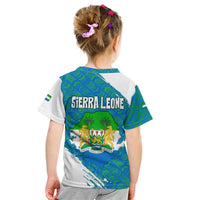 Sierra Leone Crest Kid T Shirt with National Coat of Arms and Flag Colors