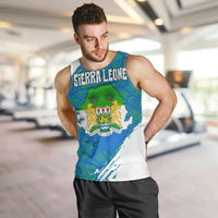 Sierra Leone Crest Men Tank Top with National Coat of Arms and Flag Colors