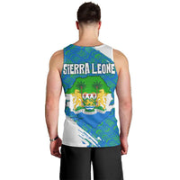 Sierra Leone Crest Men Tank Top with National Coat of Arms and Flag Colors