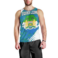 Sierra Leone Crest Men Tank Top with National Coat of Arms and Flag Colors