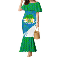 Sierra Leone Crest Mermaid Dress with National Coat of Arms and Flag Colors