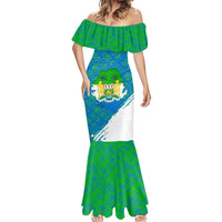 Sierra Leone Crest Mermaid Dress with National Coat of Arms and Flag Colors
