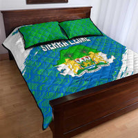 Sierra Leone Crest Quilt Bed Set with National Coat of Arms and Flag Colors