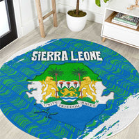 Sierra Leone Crest Round Carpet with National Coat of Arms and Flag Colors