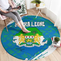 Sierra Leone Crest Round Carpet with National Coat of Arms and Flag Colors