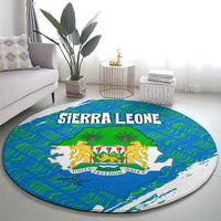 Sierra Leone Crest Round Carpet with National Coat of Arms and Flag Colors