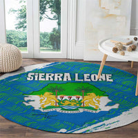 Sierra Leone Crest Round Carpet with National Coat of Arms and Flag Colors