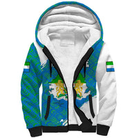 Sierra Leone Crest Sherpa Hoodie with National Coat of Arms and Flag Colors