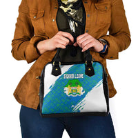 Sierra Leone Crest Shoulder Handbag with National Coat of Arms and Flag Colors