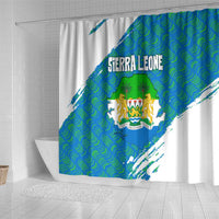 Sierra Leone Crest Shower Curtain with National Coat of Arms and Flag Colors
