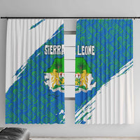 Sierra Leone Crest Window Curtain with National Coat of Arms and Flag Colors