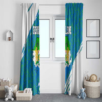 Sierra Leone Crest Window Curtain with National Coat of Arms and Flag Colors