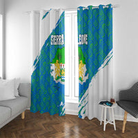 Sierra Leone Crest Window Curtain with National Coat of Arms and Flag Colors