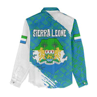 Sierra Leone Crest Women Casual Shirt with National Coat of Arms and Flag Colors