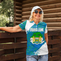 Sierra Leone Crest Women Polo Shirt with National Coat of Arms and Flag Colors
