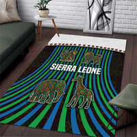 Sierra Leone Area Rug with Tribal Animal Pattern Featuring Lion Elephant Giraffe and Monkey