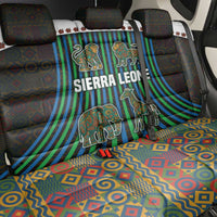Sierra Leone Back Car Seat Cover with Tribal Animal Pattern Featuring Lion Elephant Giraffe and Monkey