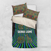 Sierra Leone Bedding Set with Tribal Animal Pattern Featuring Lion Elephant Giraffe and Monkey
