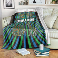 Sierra Leone Blanket with Tribal Animal Pattern Featuring Lion Elephant Giraffe and Monkey