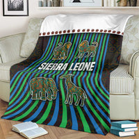 Sierra Leone Blanket with Tribal Animal Pattern Featuring Lion Elephant Giraffe and Monkey