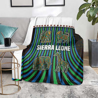 Sierra Leone Blanket with Tribal Animal Pattern Featuring Lion Elephant Giraffe and Monkey