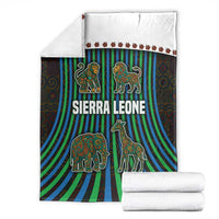 Sierra Leone Blanket with Tribal Animal Pattern Featuring Lion Elephant Giraffe and Monkey