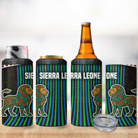 Sierra Leone 4 in 1 Can Cooler Tumbler with Tribal Animal Pattern Featuring Lion Elephant Giraffe and Monkey
